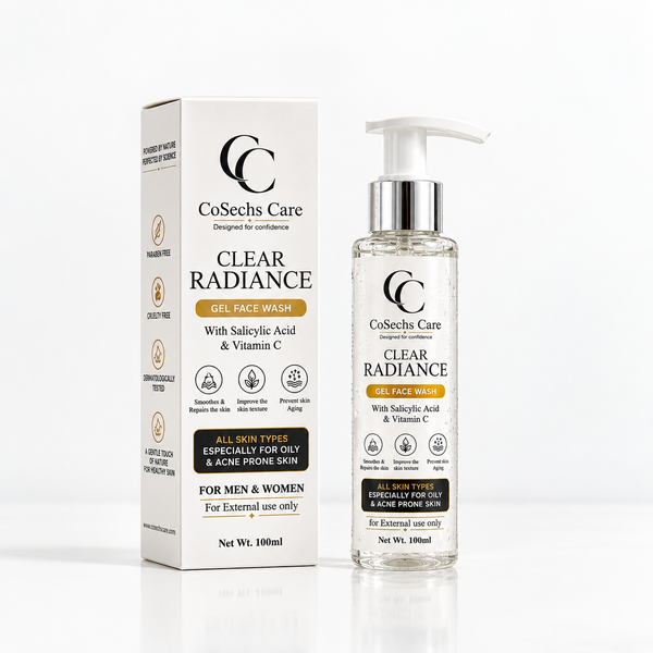 CoSechs Care Clear Radiance Gel Face Wash | Salicylic Acid & Vitamin C | 100ml