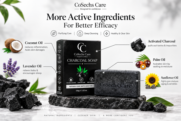 CoSechs Care Charcoal Soap | Deep Cleansing Bar – 100g